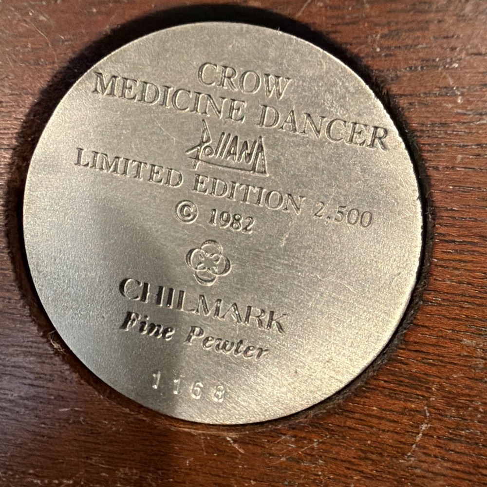 1982 Chilmark Crow Medicine Dancer Pewter‎ Sculpture Donald Polland 1168 Of 2500 - Picture 5 of 5